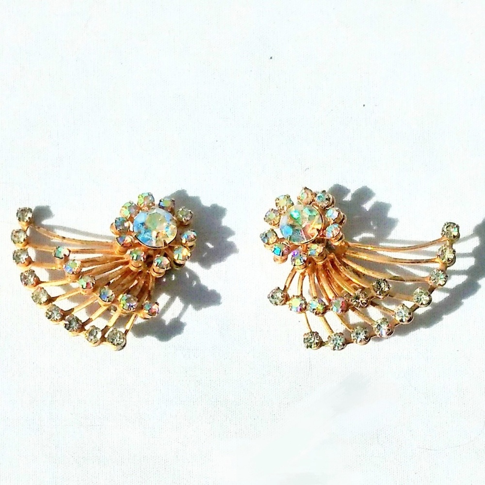 Vintage Juliana Gold Auraura Borialis Wing Earrings